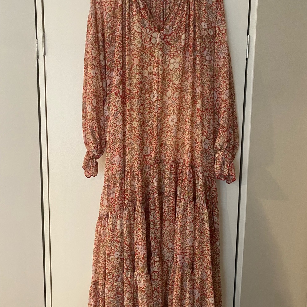 EUC free people feeling groovy maxi dress size small slip included